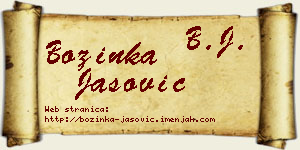 Božinka Jašović vizit kartica
